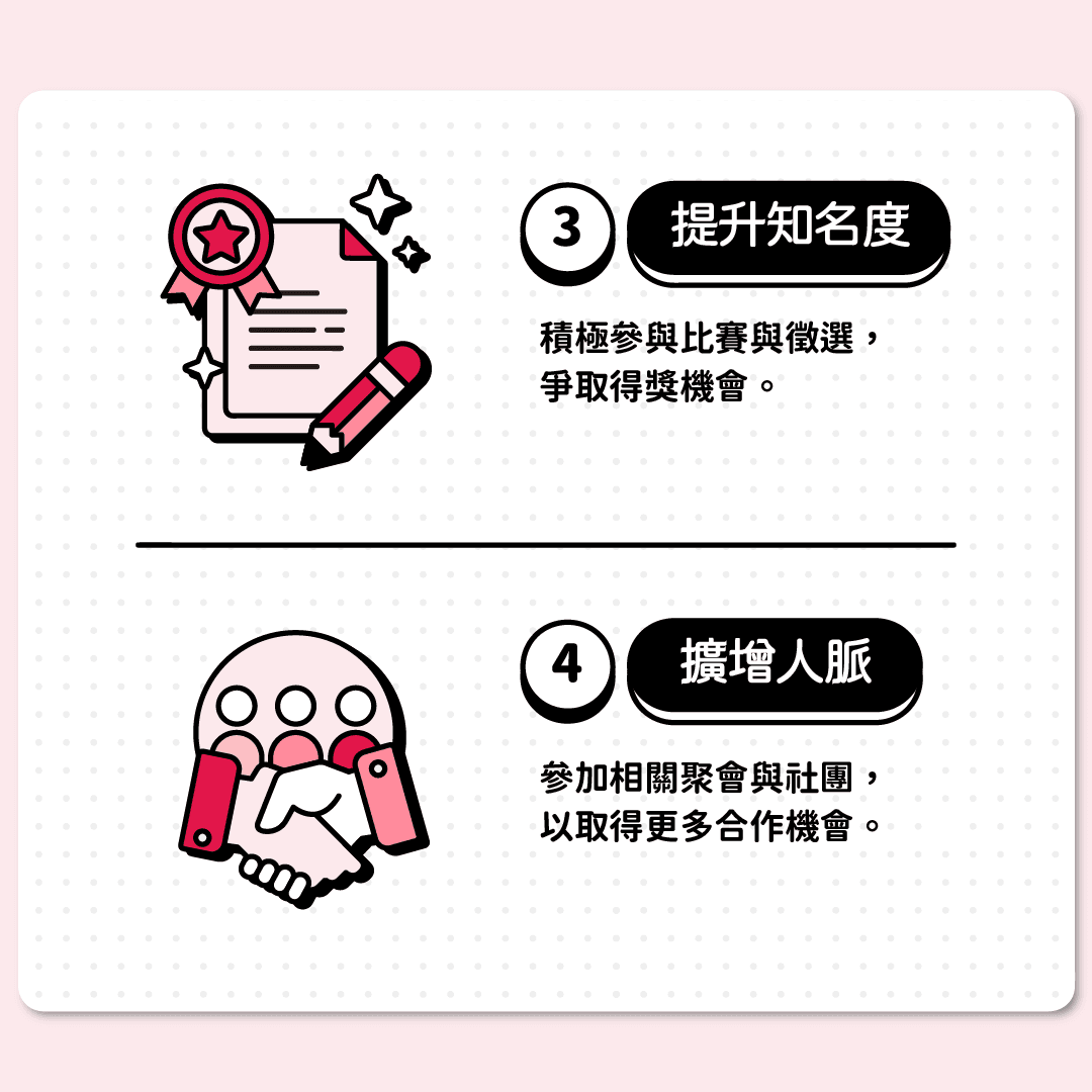 提升知名度、擴增人脈